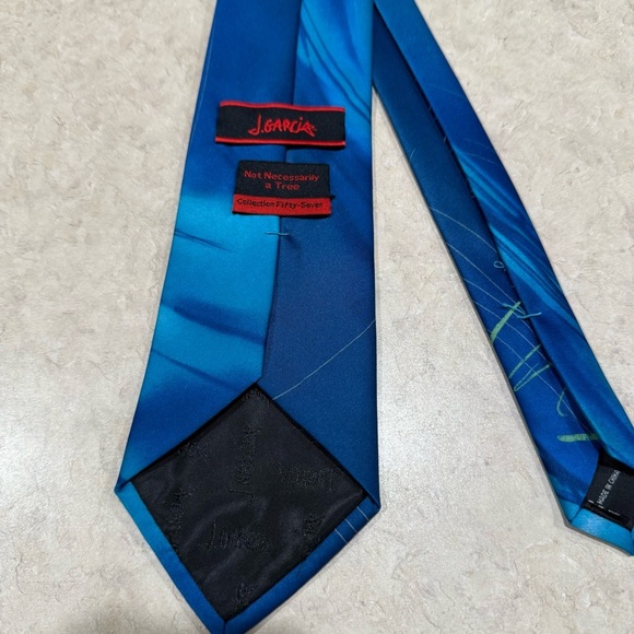 J. Garcia Elegant Blue Silk Tie Not necessarily a tree collection fifty seven - Picture 3 of 4